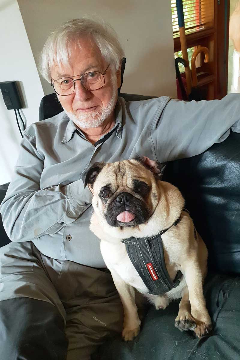 Donald Brook with his dog Obi in 2018. Photo: Janet Maughan