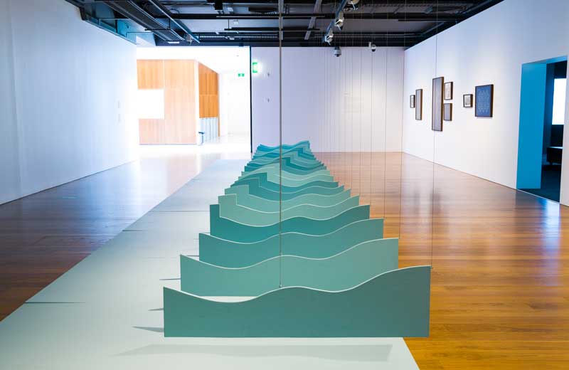 Roberto Chabet, Waves (detail), 1975, plywood and synthetic polymer paint. Courtesy MO_Speace, the Cultural Center of the Philippines Library & Archives / King Kong Art Projects Unlimited / Estate of Roberto Chabet and Queensland Art Gallery | Gallery of Modern Art. Photo: Natasha Harth