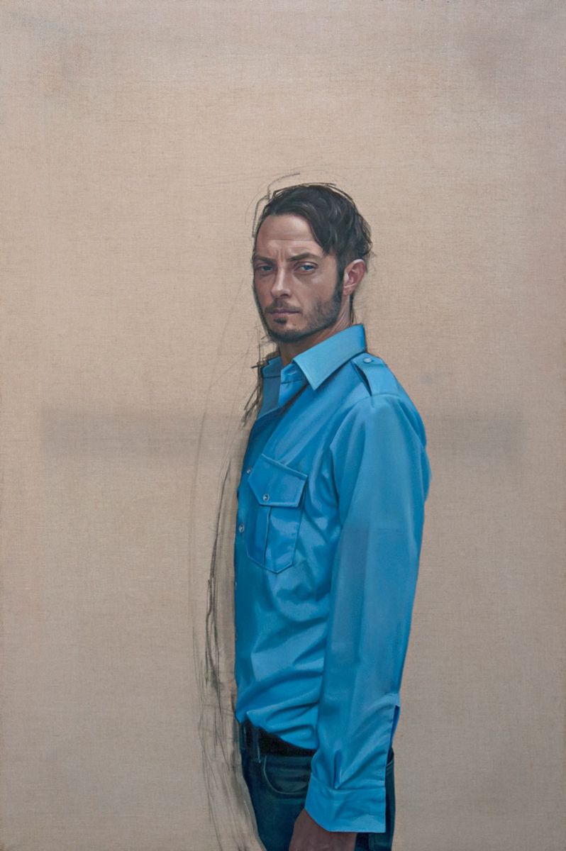 Yvette Coppersmith, Forever in Blue Jeans from the Blue Series (2007), oil on linen, private collection. Courtesy Arts Project Australia