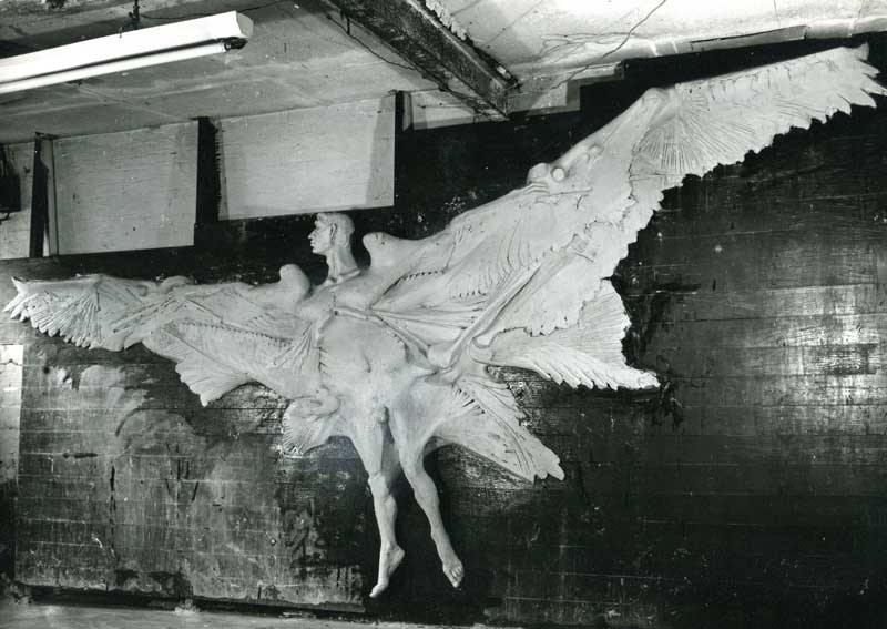 Birdman, clay model for bronze commission, Hertfordshire, 1960