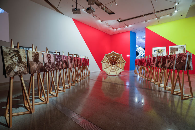 Installation view of Brook Andrew: The Right to Offend is Sacred, Ian Potter Centre, NGV Australia, 2017
