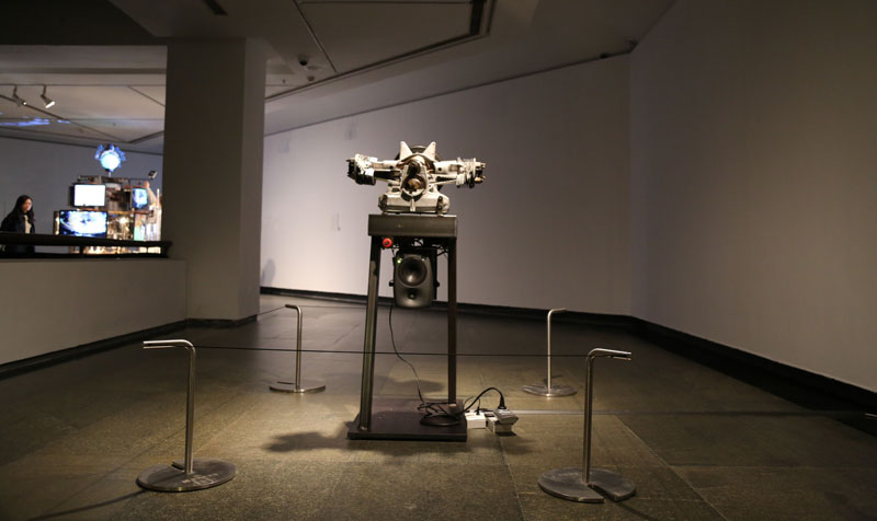 Thomas Bayrle, Rosqire, 2012, 2 CV motor, cut off, sound installation. Image: courtesy Guangdong Museum of Art