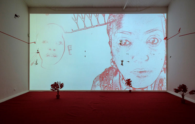 Mithu Sen, I have only one language, installation view