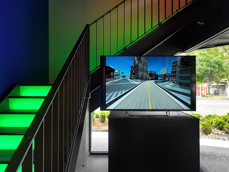 Stephen Haley, Driveby, 2011, Installation view, Digital: The World of Alternative Realities. Image courtesy the Justin Art House Museum. Photo: Andrew Wuttke