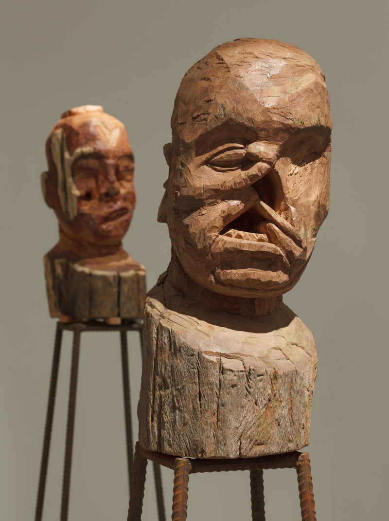 Kader Attia, J'Accuse (detail), wood sculpture