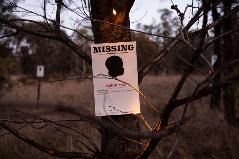 Julie Gough, Missing or Dead, 2019. Photo: Rémi Chauvin. Courtesy the artist and Tasmanian Museum and Art Gallery