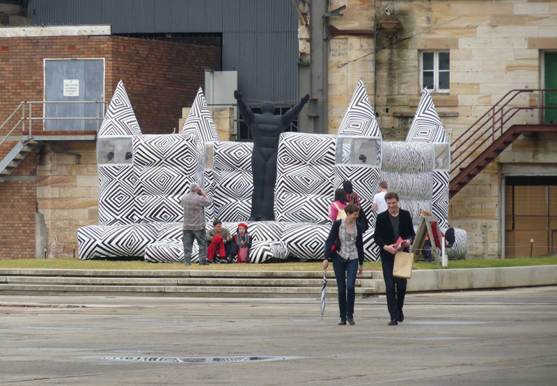 Brook Andrew, Jumping Castle War Memorial, 2010, PVC vinyl. Exhibited, Cockatoo Island, 17th Biennale of Sydney