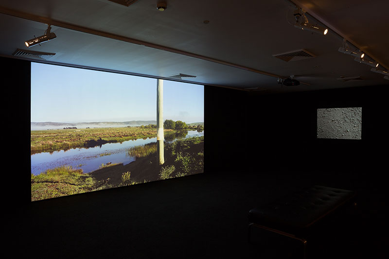 Julie Gough, Hunting Ground (Haunted) Van Diemen’s Land, 2016, HDMI video projection, colour, silent. Commissioned by Campbelltown Arts Centre. Photo: Simon Hewson. Courtesy Campbelltown Art Centre