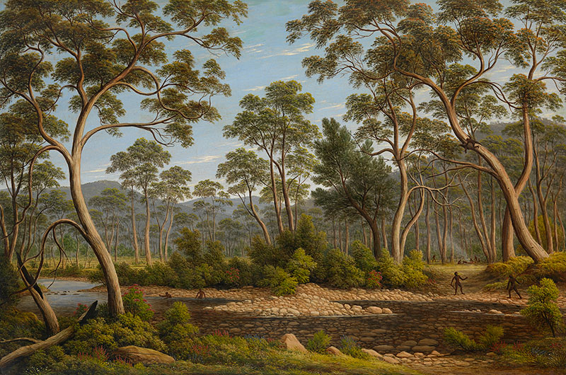 John Glover, The River Nile Van Diemen’s Land, from Mr Glover’s farm, 1837, oil on canvas. National Gallery of Australia, Felton Bequest, 1956