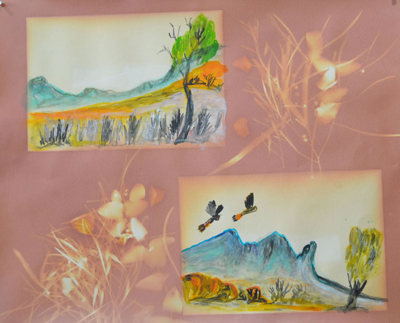 Reinhold Inkamala, Rutjipma/Mt Sonder, Central Australia, 2018, watercolour on Lumen Print. Collection of the AGNSW. Courtesy Iltja Ntjarra Art Centre, Alice Springs