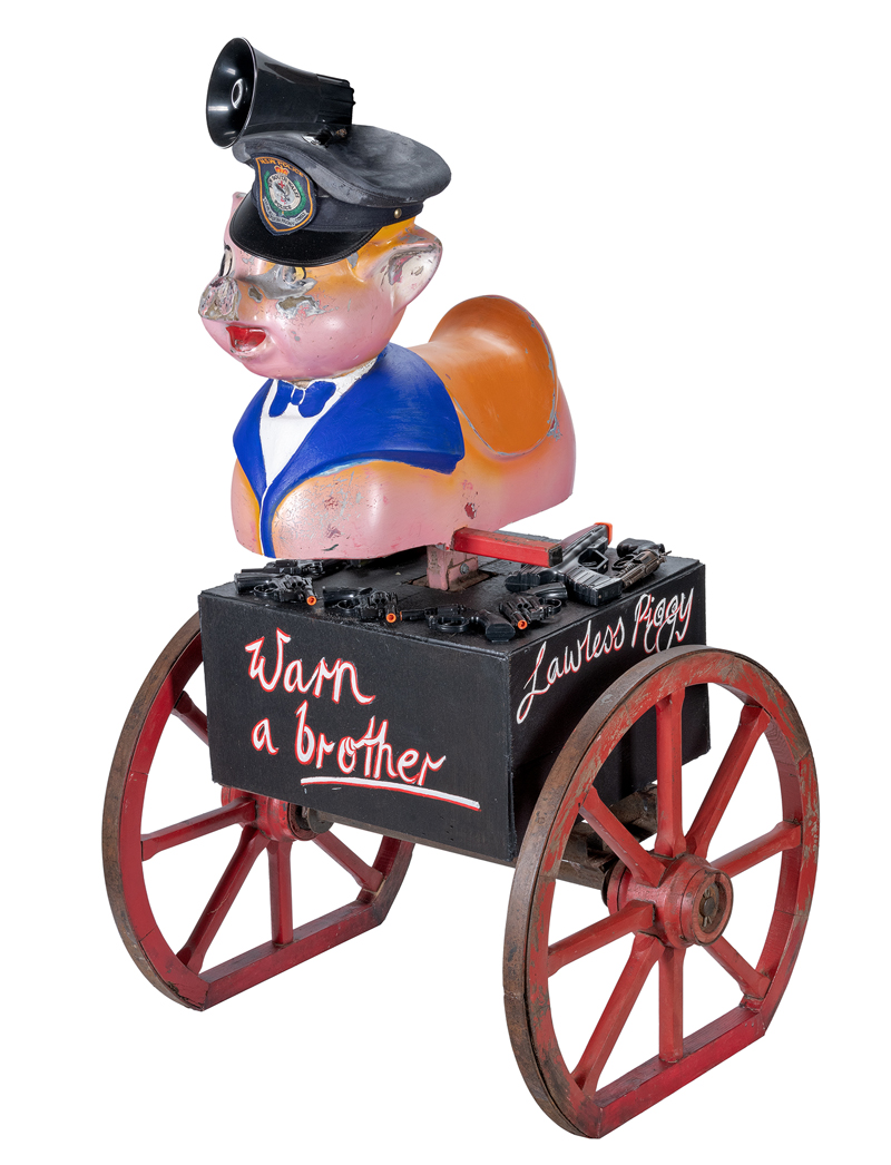 Karla Dickens, Lawless Piggy, 2019, mIxed media. Photo: Mick Richards © Karla Dickens, courtesy Andrew Baker Art Dealer