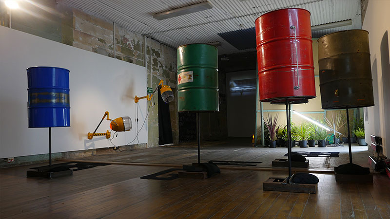 Suzanne Bartos, 44-gallon steel drums