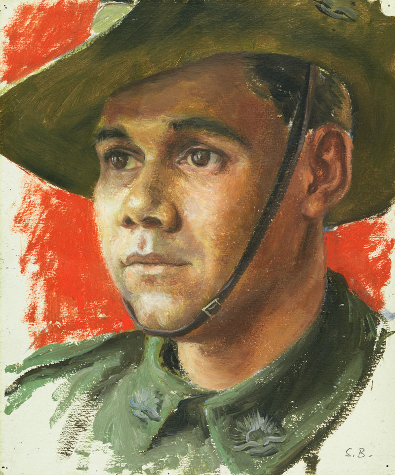 Stella Bowen, Private Gowrie House, 11 June 1945, oil on hardboard