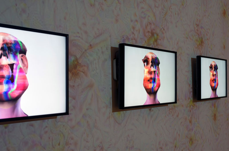 Jemima Wyman and Zach Blas, im here to learn so :)))))), 2017, four-channel video. Installation view, Institute of Modern Art, Brisbane