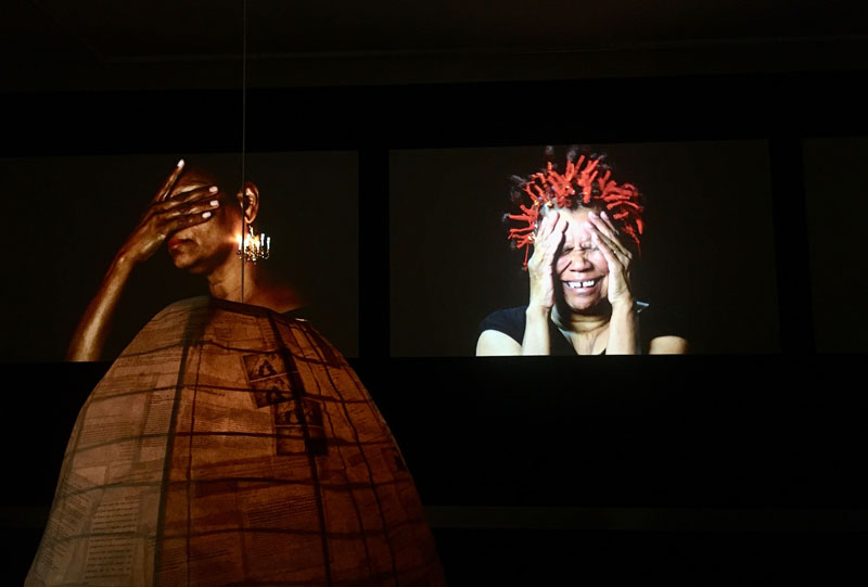 Unbound Collective, Sovereign Acts: In the Wake, 2019. Installation view, Migration Museum, Adelaide, Tarnanthi Festival of Contemporary Aboriginal and Torres Strait Islander Art. Photo: Katerina Tealwa