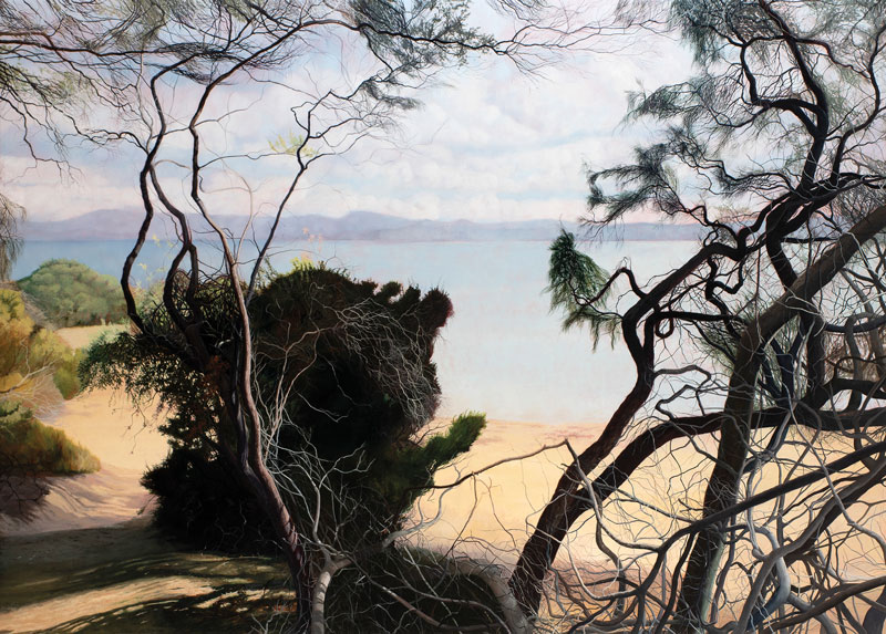 David Keeling, Sweet Honeymoon Bay, 2020, oil on linen. Collection: Tasmanian Museum and Art Gallery
