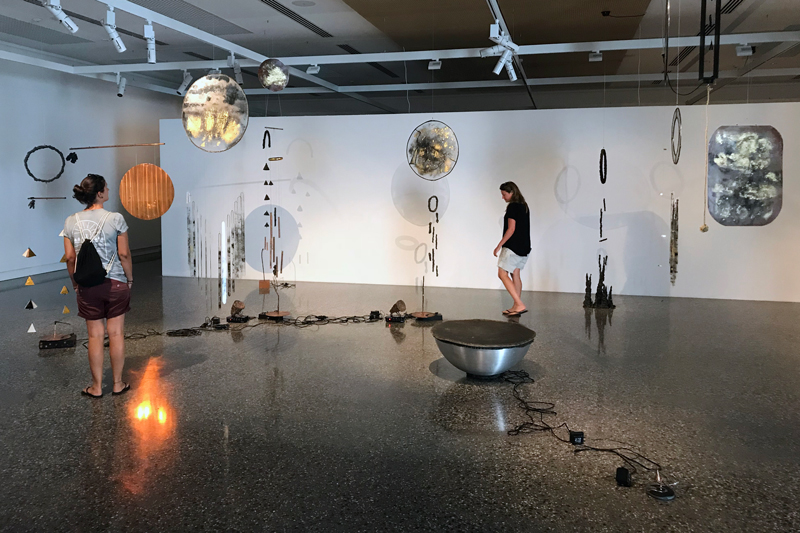 Vicky Browne, Cosmic Noise (detail), 2016–18, Material Sound, installation view, Murray Art Museum Albury, 2018. Photo: Jules Boag