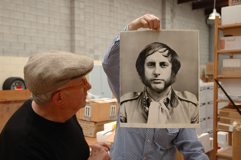 Christina Barton with Billy Apple® at his Archive in Auckland, 2014. Photo:  Mary Morrison