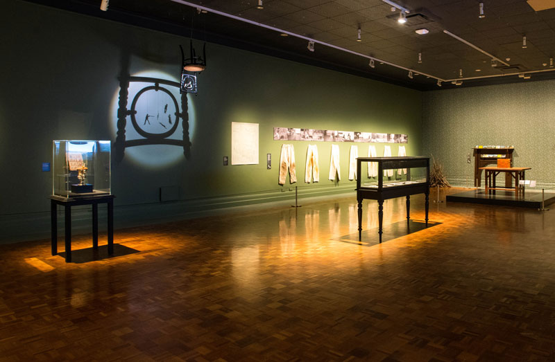 Installation view, Julie Gough: Tense Past, Tasmanian Museum and Art Gallery. Photo: Alastair Bett 