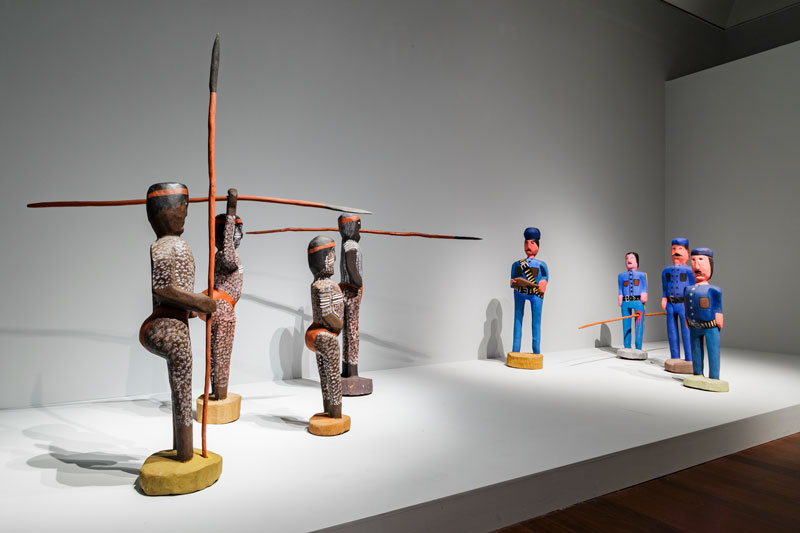 Installation view, Tarnanthi Festival of Contemporary Aboriginal & Torres Strait Islander Art 2019 featuring Early Days by Kwementyay (Wally) Clarke Pwerle, Art Gallery of South Australia. Photo: Saul Steed