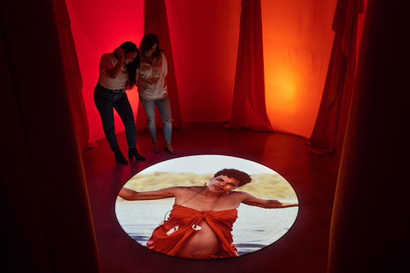 Hannah Brontë, Heala, 2018, mixed media installation with single-channel digital video. Photo: Jacquie Manning. Courtesy the artist and Museum of Contemporary Art Australia