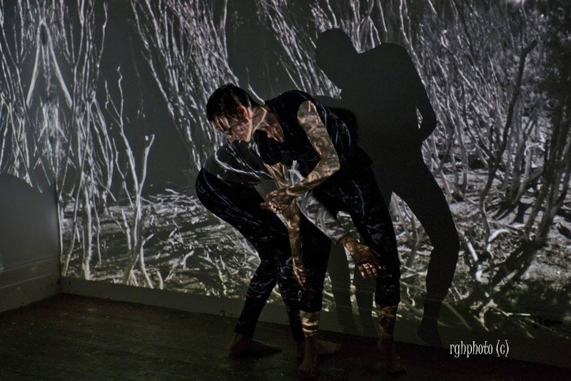 Performance by Tammy Arjona and Sue Hawksley. Installation view, From the Inside [Tokuremoar], Praxis Artspace. Photo: Richard Hodges