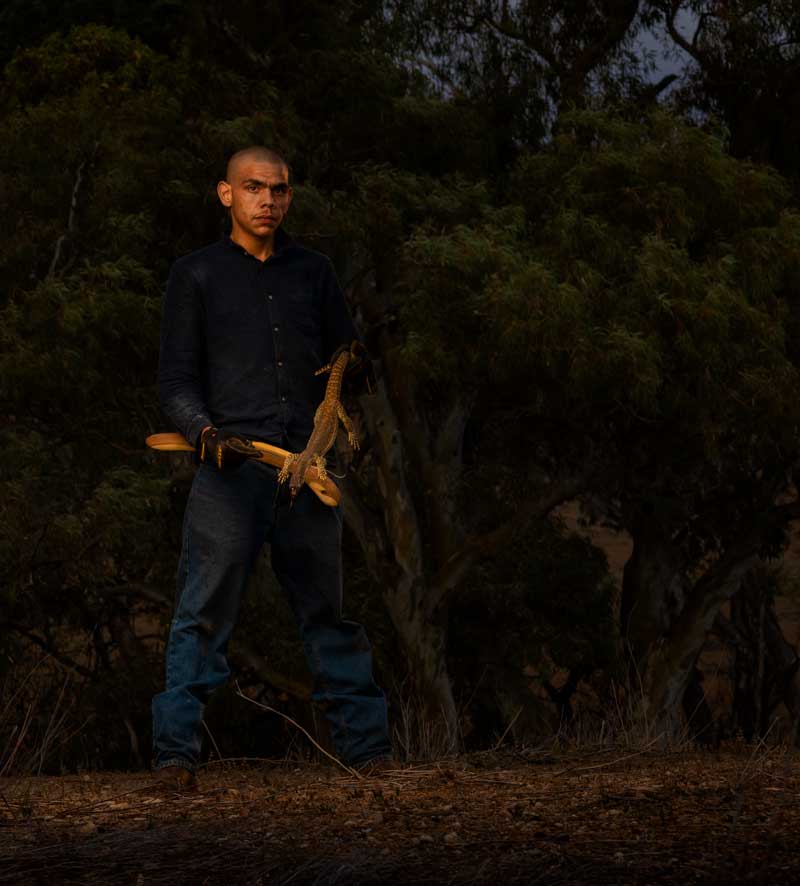 Dallas Brady at Ikara, Flinders Ranges. Photo: Dave Laslett, courtesy of Ku Arts 