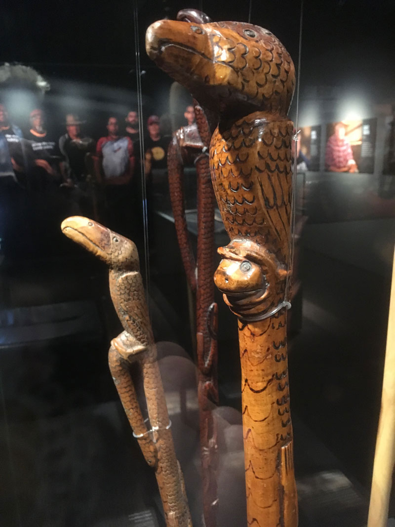 Ted Coulthard, Walking Stick, before 1895. Installation view, Yurtu Ardla, South Australian Museum. Courtesy John Carty